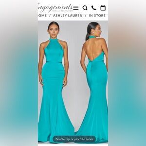 New Ashley Lauren Halter Backless Formal Dress